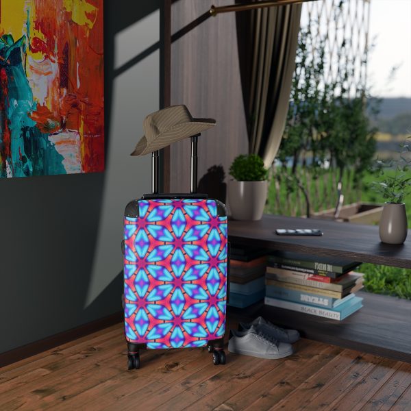 Trippy Daisy Psychedelic Art Geometry Suitcase