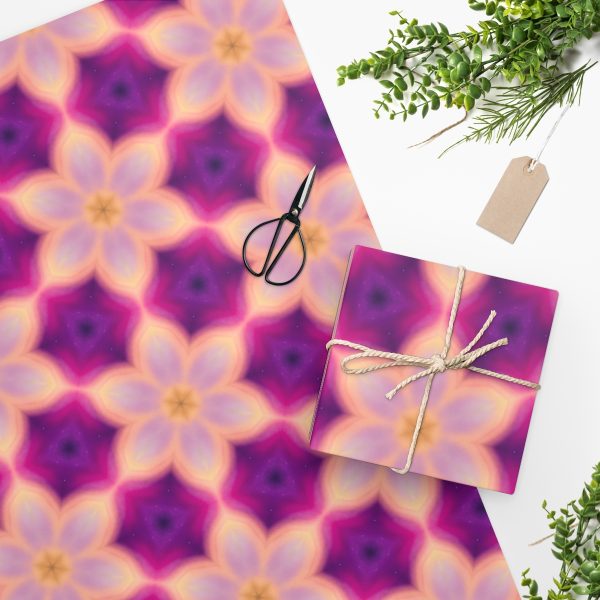 pink daisies wrapping paper