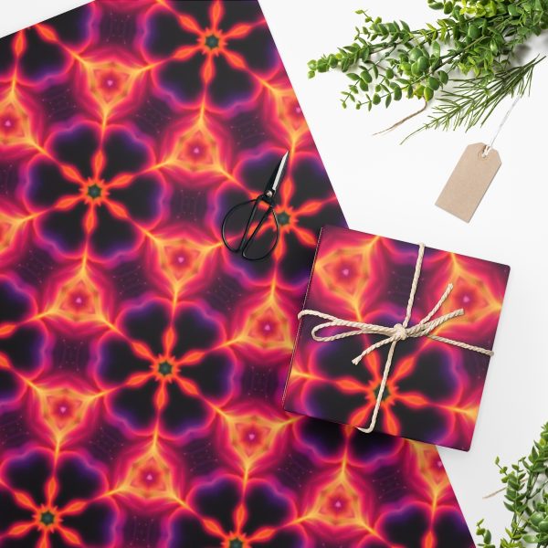 Geometric Galactic Florals Wrapping Paper