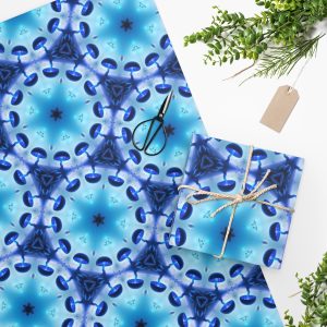 Blue Mushrooms Wrapping Paper